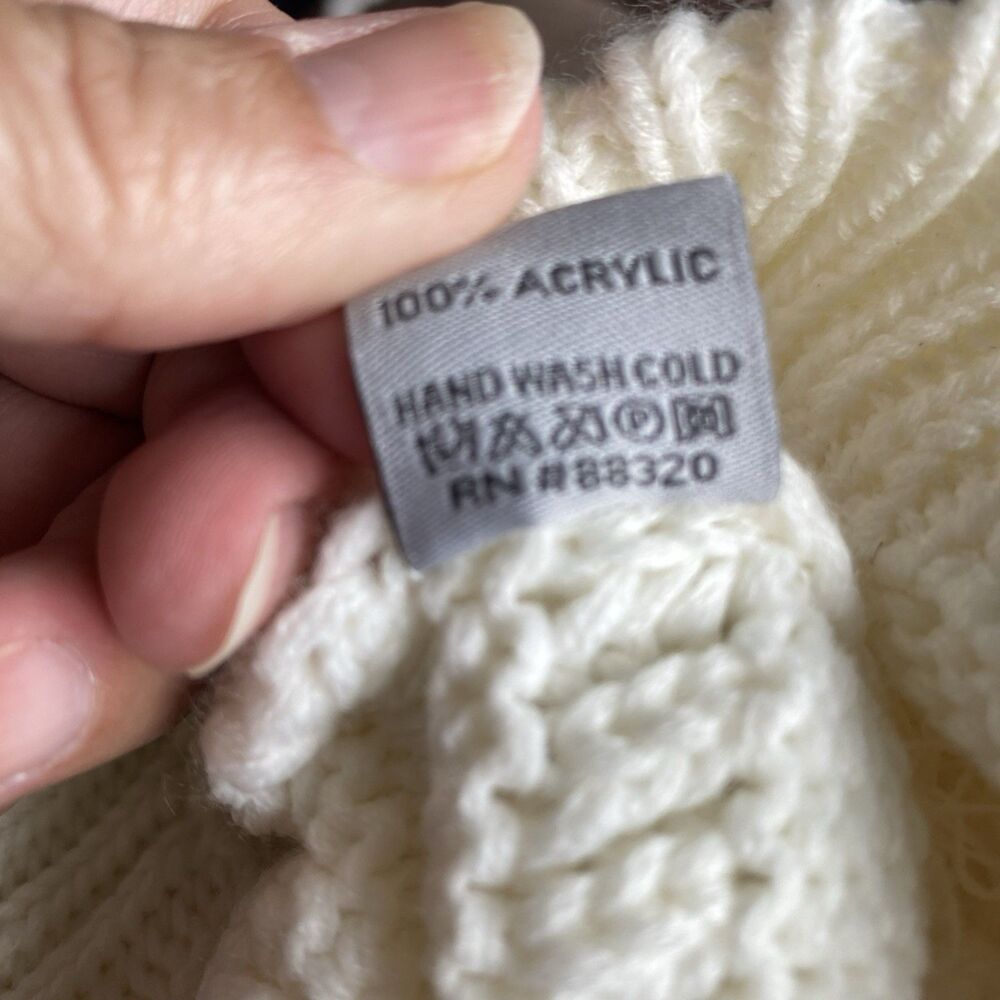 C.C Kids Pom Knit CC Beanie Cap Hat off white - Picture 5 of 5